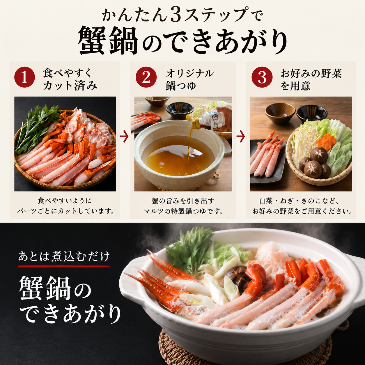 【境港産】蟹屋の紅ずわい蟹鍋セット