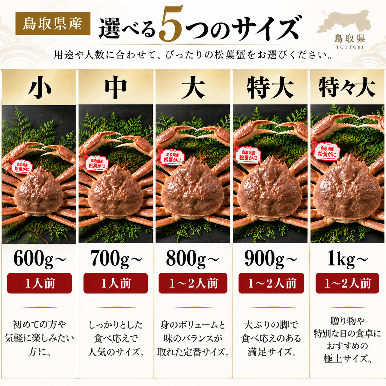 【鳥取県産ブランドタグ付き】活・松葉蟹